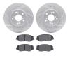 2502-59052 Geoperformance Drilled/Slotted Rotors w/5000 Advanced Brake Pads Kit, 2003-2008 Acura/Honda, Position: Front - image 1