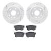 2502-59059 Geoperformance Drilled/Slotted Rotors w/5000 Advanced Brake Pads Kit, 2002-2004 Acura/Honda, Position: Rear - image 1