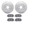 2502-59062 Geoperformance Drilled/Slotted Rotors w/5000 Advanced Brake Pads Kit, 2001-2008 Acura/Honda, Position: Rear - image 1
