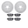 2502-59078 Geoperformance Drilled/Slotted Rotors w/5000 Advanced Brake Pads Kit, 2006-2014 Acura/Honda, Position: Rear - image 1