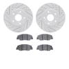 2502-59094 Geoperformance Drilled/Slotted Rotors w/5000 Advanced Brake Pads Kit, Fits Select Acura/Honda, Position: Front - image 1
