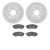 2502-67002 Geoperformance Drilled/Slotted Rotors w/5000 Advanced Brake Pads Kit, 1989-1996 Infiniti/Nissan, Position: Front - image 1
