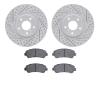 2502-67019 Geoperformance Drilled/Slotted Rotors w/5000 Advanced Brake Pads Kit, Fits Select Infiniti/Nissan, Position: Front - image 1