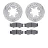 2502-67043 Geoperformance Drilled/Slotted Rotors w/5000 Advanced Brake Pads Kit, 1985-1997 Infiniti/Nissan, Position: Front - image 1