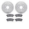 2502-68019 Geoperformance Drilled/Slotted Rotors w/5000 Advanced Brake Pads Kit, Fits Select Infiniti/Nissan, Position: Rear - image 1