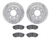 2502-72009 Geoperformance Drilled/Slotted Rotors w/5000 Advanced Brake Pads Kit, 1999-2001 Kia/Hyundai/Genesis, Position: Front - image 1