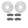 2502-72010 Geoperformance Drilled/Slotted Rotors w/5000 Advanced Brake Pads Kit, 1998-2006 Kia/Hyundai/Genesis, Position: Front - image 1