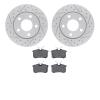 2502-73014 Geoperformance Drilled/Slotted Rotors w/5000 Advanced Brake Pads Kit, 2000-2002 Audi/Volkswagen, Position: Rear - image 1