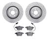 2502-73030 Geoperformance Drilled/Slotted Rotors w/5000 Advanced Brake Pads Kit, 2005-2011 Audi/Volkswagen, Position: Front - image 1