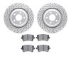 2502-73031 Geoperformance Drilled/Slotted Rotors w/5000 Advanced Brake Pads Kit, 2005-2011 Audi/Volkswagen, Position: Rear - image 1