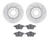2502-73034 Geoperformance Drilled/Slotted Rotors w/5000 Advanced Brake Pads Kit, 1996-1999 Audi/Volkswagen, Position: Front - image 1