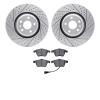 2502-73050 Geoperformance Drilled/Slotted Rotors w/5000 Advanced Brake Pads Kit, 2008-2011 Audi/Volkswagen, Position: Front - image 1