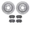 2502-73052 Geoperformance Drilled/Slotted Rotors w/5000 Advanced Brake Pads Kit, 2008-2015 Audi/Volkswagen, Position: Rear - image 1