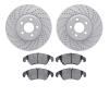 2502-73056 Geoperformance Drilled/Slotted Rotors w/5000 Advanced Brake Pads Kit, 2009-2012 Audi/Volkswagen, Position: Front - image 1