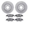 2502-73066 Geoperformance Drilled/Slotted Rotors w/5000 Advanced Brake Pads Kit, 2012-2013 Audi/Volkswagen, Position: Front - image 1