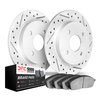 2502-74001 Geoperformance Drilled/Slotted Rotors w/5000 Advanced Brake Pads Kit, 1990-2002 Audi/Volkswagen, Position: Rear - image 2