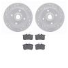 2502-74002 Geoperformance Drilled/Slotted Rotors w/5000 Advanced Brake Pads Kit, 1985-1998 Audi/Volkswagen, Position: Rear - image 1