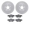 2502-74004 Geoperformance Drilled/Slotted Rotors w/5000 Advanced Brake Pads Kit, 1986-2008 Audi/Volkswagen, Position: Front - image 1