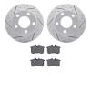 2502-74007 Geoperformance Drilled/Slotted Rotors w/5000 Advanced Brake Pads Kit, 1999-2001 Audi/Volkswagen, Position: Rear - image 1