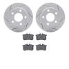2502-74011 Geoperformance Drilled/Slotted Rotors w/5000 Advanced Brake Pads Kit, 1998-2005 Audi/Volkswagen, Position: Rear - image 1