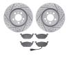 2502-74012 Geoperformance Drilled/Slotted Rotors w/5000 Advanced Brake Pads Kit, 2008-2015 Audi/Volkswagen, Position: Front - image 1
