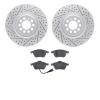 2502-74026 Geoperformance Drilled/Slotted Rotors w/5000 Advanced Brake Pads Kit, 2001-2006 Audi/Volkswagen, Position: Front - image 1