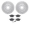 2502-74027 Geoperformance Drilled/Slotted Rotors w/5000 Advanced Brake Pads Kit, 2000-2006 Audi/Volkswagen, Position: Front - image 1