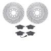 2502-74028 Geoperformance Drilled/Slotted Rotors w/5000 Advanced Brake Pads Kit, 2003-2006 Audi/Volkswagen, Position: Front - image 1