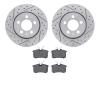 2502-74029 Geoperformance Drilled/Slotted Rotors w/5000 Advanced Brake Pads Kit, 2004-2005 Audi/Volkswagen, Position: Rear - image 1