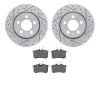 2502-74030 Geoperformance Drilled/Slotted Rotors w/5000 Advanced Brake Pads Kit, 2000-2006 Audi/Volkswagen, Position: Rear - image 1