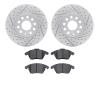 2502-74038 Geoperformance Drilled/Slotted Rotors w/5000 Advanced Brake Pads Kit, 2011-2019 Audi/Volkswagen, Position: Front - image 1