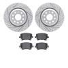 2502-74043 Geoperformance Drilled/Slotted Rotors w/5000 Advanced Brake Pads Kit, 2008-2016 Audi/Volkswagen, Position: Rear - image 1