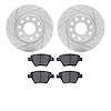 2502-74046 Geoperformance Drilled/Slotted Rotors w/5000 Advanced Brake Pads Kit, 2005-2018 Audi/Volkswagen, Position: Rear - image 1