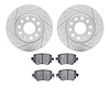 2502-74049 Geoperformance Drilled/Slotted Rotors w/5000 Advanced Brake Pads Kit, Fits Select Audi/Volkswagen, Position: Rear - image 1