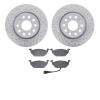 2502-74050 Geoperformance Drilled/Slotted Rotors w/5000 Advanced Brake Pads Kit, 2011-2015 Audi/Volkswagen, Position: Front - image 1