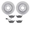 2502-74052 Geoperformance Drilled/Slotted Rotors w/5000 Advanced Brake Pads Kit, 2005-2010 Audi/Volkswagen, Position: Front - image 1