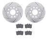 2502-74053 Geoperformance Drilled/Slotted Rotors w/5000 Advanced Brake Pads Kit, 2012-2019 Audi/Volkswagen, Position: Rear - image 1
