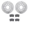 2502-74054 Geoperformance Drilled/Slotted Rotors w/5000 Advanced Brake Pads Kit, 2010-2013 Audi/Volkswagen, Position: Rear - image 1