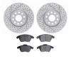 2502-74072 Geoperformance Drilled/Slotted Rotors w/5000 Advanced Brake Pads Kit, 2006-2017 Audi/Volkswagen, Position: Front - image 1