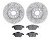 2502-74073 Geoperformance Drilled/Slotted Rotors w/5000 Advanced Brake Pads Kit, 2005-2015 Audi/Volkswagen, Position: Front - image 1