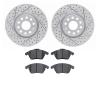 2502-74074 Geoperformance Drilled/Slotted Rotors w/5000 Advanced Brake Pads Kit, 2005-2018 Audi/Volkswagen, Position: Front - image 1