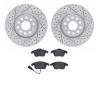 2502-74088 Geoperformance Drilled/Slotted Rotors w/5000 Advanced Brake Pads Kit, 2009-2013 Audi/Volkswagen, Position: Front - image 1