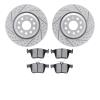 2502-74093 Geoperformance Drilled/Slotted Rotors w/5000 Advanced Brake Pads Kit, Fits Select Audi/Volkswagen, Position: Rear - image 1