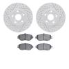 2502-75001 Geoperformance Drilled/Slotted Rotors w/5000 Advanced Brake Pads Kit, 1993-1994 Lexus/Toyota/Scion, Position: Front - image 1
