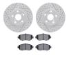 2502-75002 Geoperformance Drilled/Slotted Rotors w/5000 Advanced Brake Pads Kit, 1993-2010 Lexus/Toyota/Scion, Position: Front - image 1