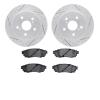2502-75037 Geoperformance Drilled/Slotted Rotors w/5000 Advanced Brake Pads Kit, Fits Select Lexus/Toyota/Scion, Position: Rear - image 1