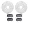 2502-76056 Geoperformance Drilled/Slotted Rotors w/5000 Advanced Brake Pads Kit, Fits Select Lexus/Toyota/Scion, Position: Rear - image 1