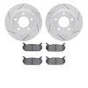 2502-80005 Geoperformance Drilled/Slotted Rotors w/5000 Advanced Brake Pads Kit, 1993-1997 Ford/Lincoln/Mercury/Mazda, Position: - image 1