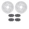 2502-80007 Geoperformance Drilled/Slotted Rotors w/5000 Advanced Brake Pads Kit, 1994-2002 Ford/Lincoln/Mercury/Mazda, Position: - image 1