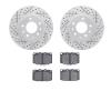 2502-80008 Geoperformance Drilled/Slotted Rotors w/5000 Advanced Brake Pads Kit, 1993-1995 Ford/Lincoln/Mercury/Mazda, Position: - image 1